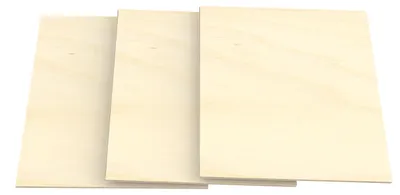 Zdjęcie produktu dla 3 arkusze sklejki brzozowej, format A4, grubość 5 mm, idealne do rękodzieła i modelarstwa