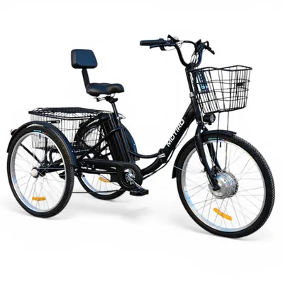 Produktbild von E Bike Dreirad Fat Klapprad E-Bike Lastenfahrrad Elektrische dreirad 24 Zoll E-Bike für Erwachsene mit Rücklehne & Korb Senioren