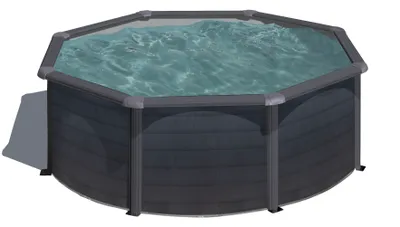 Produktbild von GRE Runder Stahlwandpool mit Graphiteoptik Ø 300 x 120 cm, Serie Kea