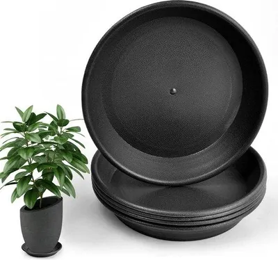 Immagine prodotto di Sottovasi rotondi in plastica per piante, confezione da 5 pezzi, 17,2 cm. Sottovasi per piante in vaso, per interni ed esterni