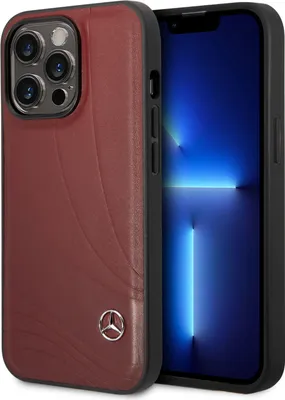 Produktbild von Mercedes MEHCP14L8ROLR iPhone 14 Pro 6,1" schwarz/schwarzes Hardcase Leder Wellenmuster Handyhülle