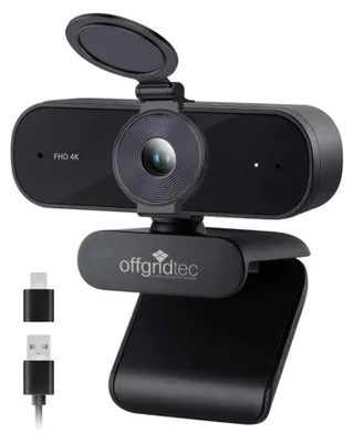 Produktbild von UHD Webcam 4K mit Mikrofon, Autofokus & Privacy-Shutter, USB-A USB-C PC Laptop