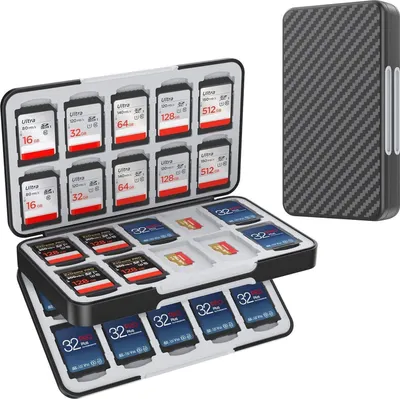 Obrázok produktu pre Puzdro na pamäťové karty SD a Micro SD, úložisko so 40 slotmi. Ochranné úložné puzdro pre