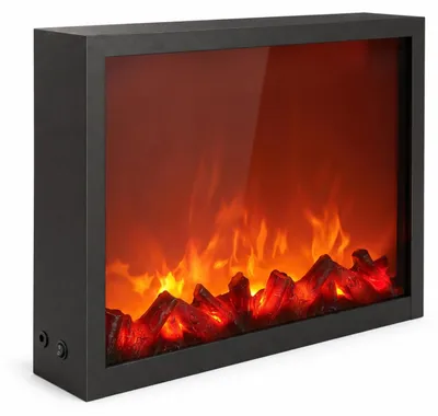 Zdjęcie produktu dla Kominek dekoracyjny LED, metalowy, 10 x 41 x 35 cm