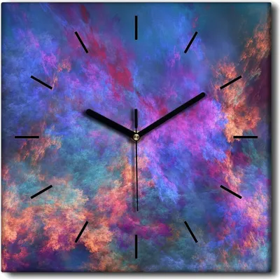 Produktbild von Coloray Uhr auf Leinwand 30x30 cm Wand Uhr Dekoration Wohnzimmer Segeltuch schwarze Hände -Abstraktion Kunstkunst