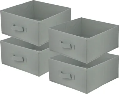 Produktbild von Lavita Storage Box | faltbare Aufbewahrung Boxen 31 x 31 x 15 cm | Schubladen-Organizer Box| Ordnungssysteme für Kleidung | Kleideraufbewahrung & Organisation | hellgrau | 4 stück