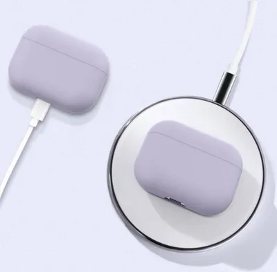 Image de Étui de protection pour Apple AirPods – Modèle compatible avec les AirPods Pro – Coque souple – Couleur : lilas/mauve