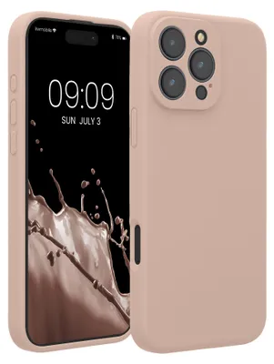 Produktbild von kwmobile Handyhülle für Apple iPhone 16 Pro Max Hülle - gummierte Handy Silikon Case für iPhone 16 Pro Max - Schutzhülle Cover - Altrosa