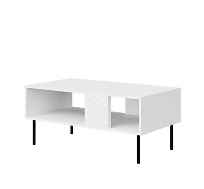 Produktbild von MIRJAN24 Couchtisch Lucca 100, Kaffeetisch , Füße aus Stahl,  Wohnzimmer Kollekton (Farbe: Weiß)
