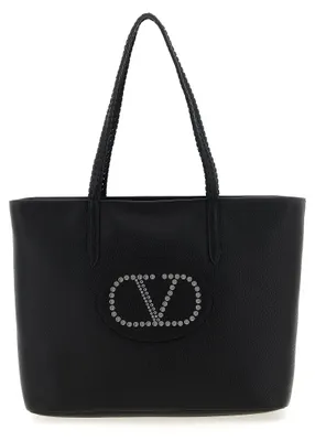 Image de Valentino Garavani Nellcôte cabas cuir veau grainé noir