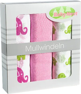 Produktbild von Odenwälder 10080-320 Doppelmull Windeln 3er Box Funny Fant pink