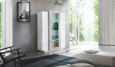 Immagine prodotto di Vetrina 3 Ante 80x38x120,5 cm Coro Bianco/Cemento