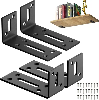 Imagen del producto de Conectores metálicos ajustables, de 8 x 4 cm, paquete de 4 unidades, para unir muebles