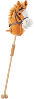 Obrázek produktu pro tectake® Hobby Horse | Dřevěný koník s tyčí a kolečky, délka 103 cm, pro děti od 24 měsíců