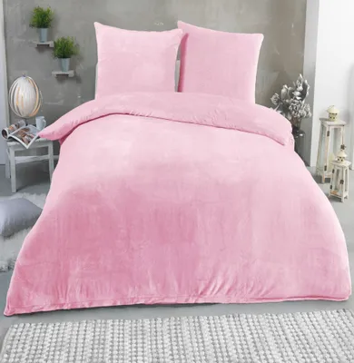 Produktbild von Winter Plüsch Bettwäsche Nicky-Teddy Cashmere  135x200 155x220 200, Größe:135 x 200 cm, Designe:ROSA