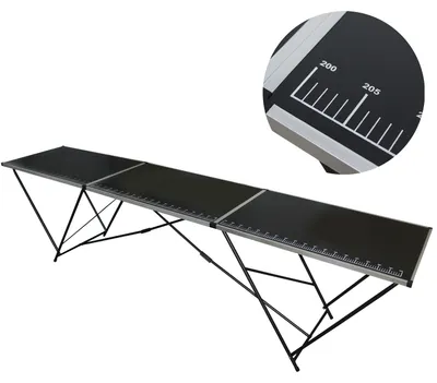 Produktbild von Tapeziertisch Alu Flohmarkttisch 300x60 cm Klapptisch klappbar mit Messskala