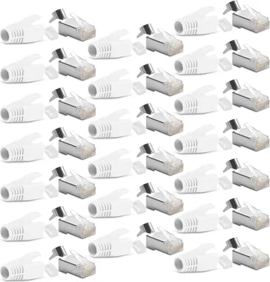 Produktbild von 20x Netzwerkstecker CAT7 6A RJ45 LAN Netzwerk Crimp Stecker vergoldete Kontakte