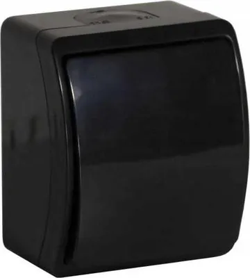 Image de Interrupteur d'éclairage apparent 1-fois IP44 noir ViPlast