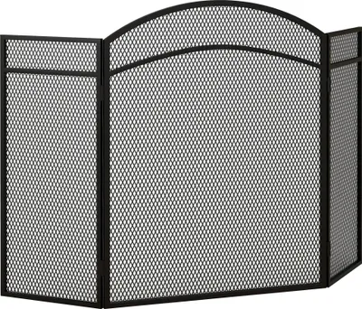 Produktbild von Funkenschutz für Kamine, eleganter Funkenfänger, faltbar, beschichtet, Schwarz, 96 x 60 cm