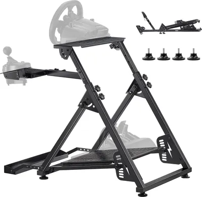 Obrázok produktu pre VEVOR stojan na volant, nastaviteľný a skladací stojan na simulátor pre herný kokpit Logitech G923 G920 G29 G27, Thrustmaster T300RS TX F458 T500RS T3PA-PRO (F1/GT), pedálový simulátor nie je súčasťou balenia