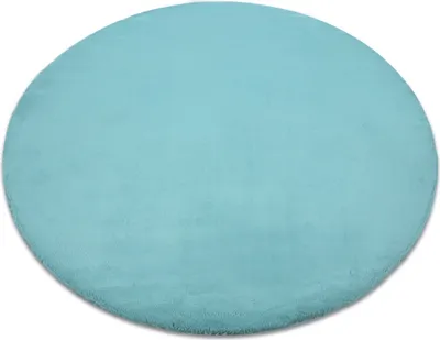 Produktbild von Teppich BUNNY Kreis aqua blau IMITATION VON KANINCHENPELZ Blau rund 100 cm