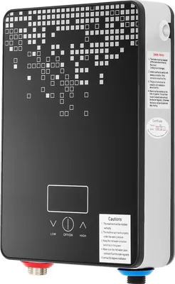 Obrázek produktu pro Elektrický průtokový ohřívač vody 6500 W 220 V, kuchyňská/koupelnová baterie, digitální displej, automatická regulace teploty, černý