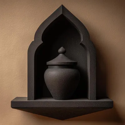 Produktbild von Decords 3D-Gedenk-Wandregal – gotisches Gedenk-Wandregal mit Urne, 18 cm