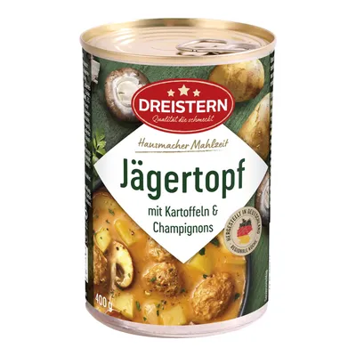 Produktbild von DREISTERN Jägertopf mit Kartoffeln und Champignons 400g Ringpulldose / Original