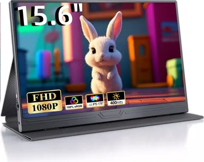 Produktbild von Portable Monitor, 15.6 Zoll Tragbarer Mobiler Monitor 1080P FHD IPS FreeSync mit Mini HDMI USB C, Zweitbildschirm für Laptop/PC/Mac/PS5/Xbox