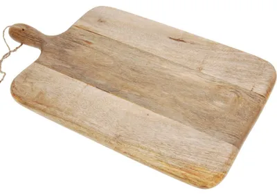 Produktbild von Excellent Housewear Schneidebrett mit Griff aus Holz beige 39cm x 26cm