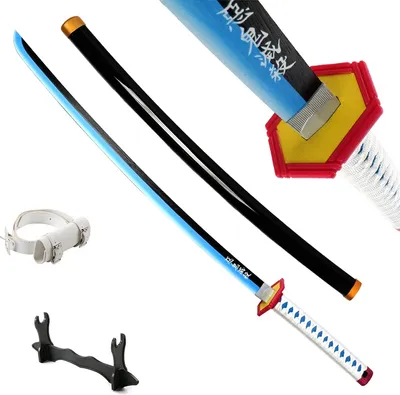 Immagine prodotto di Katana Anime, lunghezza 104 cm, lama in bambù leggero, blu Giyuu