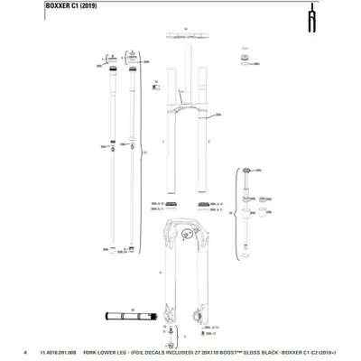 Immagine prodotto di Rockshox Boxxer C1 2019+ 27´´ Boost Ultimate Fork Lower Leg Nero Taglia Unica