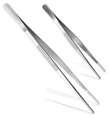 Produktbild von 2 Stück Küchenpinzette, Edelstahl Pinzette Küche 20cm und 30cm Professionelle Kochpinzette Langlebige Fleischpinzette und Grillpinzette Bratpinzette