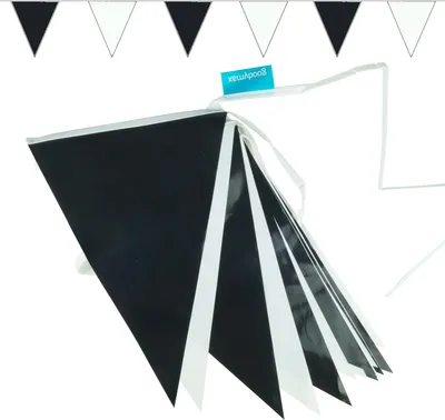 Produktbild von Goodymax® Wimpelkette 10 m Schwarz-Weiß