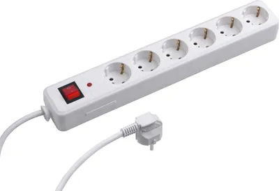 Produktbild von Meister Steckdosenleiste 6-fach - 1,4 m Kabel - weiß - Kunststoffleitung - IP20