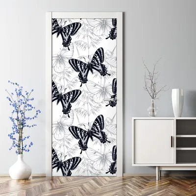 Produktbild von Dekorative Türposter selbstklebend Klebefolie Wandaufkleber Türaufkleber Blumen Aquarell 85 x 200 cm