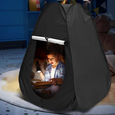 Immagine prodotto di Tenda sensoriale - Tenda pop-up - Tenda per bambini nera - Tenda da gioco per interni/esterni - Spazio interno ampio, 80 x 80 x 105 cm - Ideale per il relax e come strumento di supporto per persone con autismo