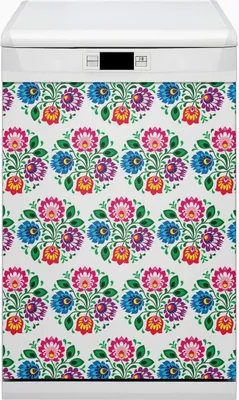 Produktbild von Dekorative Magnetmatte Küche Geschirrspüle 45x80 cm  Magnet für Spülmaschine  - Blumen -Volksstil