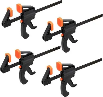 Immagine prodotto di 4 set di manicotti da 8 pollici, morsetti regolabili per legno, morsetti leggeri per la lavorazione del legno, il montaggio di mobili e la produzione, forza massima di 150 libbre