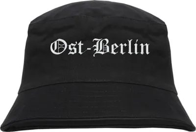Produktbild von Ost-Berlin Fischerhut - Altdeutsch - bestickt -  Bucket Hat Anglerhut Hut Anglerhut Hut  Schwarz S/M