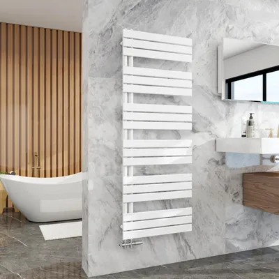 Produktbild von Duschparadies Design Badheizkörper Heizkörper 1599x600mm Flach Paneel Seitenanschlusss für Warmwasserbetrieb Weiß 1027W