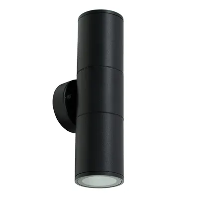 Produktbild von Gartenbeleuchtung Außenwandleuchte RENIS Black 2xGU10 IP54 schwarz EDO777356 EDO Garden Line