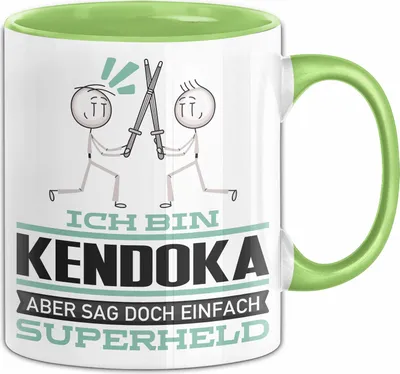 Produktbild von Kendoka Geschenk Tasse Ich Bin Kendoka Aber Sag Doch Einfach Superheld Lustige Geschenkdiee für Kendoka Kaffee-Becher (Grün)