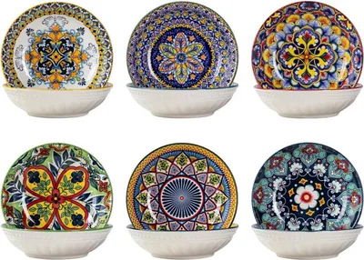 Image de Set de 6 bols à en-cas en porcelaine Bohemian Style 14cm Bols à tapas