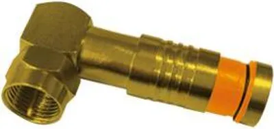 Obrázek produktu pro F konektor úhlový kompresní pro kabel Ø 6,8-7,2 mm F úhlový kompresní konektor pozlacený