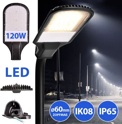 Produktbild von LED Straßenlampe Straßenleuchte Straßenlaterne Straßenbeleuchtung Parkplatzbeleuchtung Hochleuchte 120W 4000K neutralweiß IP65 10800lm