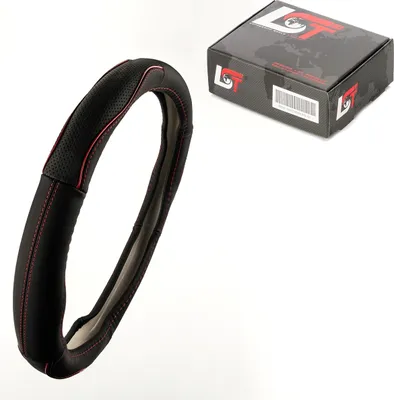 Produktbild von Lenkradbezug Hülle Ø 38x9cm schwarz rot für JAGUAR für MERCEDES für MAYBACH