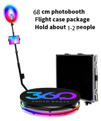 Obrázok produktu pre 360-stupňová otočná fotkabína, prenosný dizajn, ovládanie pomocou diaľkového ovládača, 68 cm, EÚ