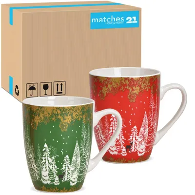 Produktbild von Weihnachtstassen 48er Set Skandi Design Wald Hirsche