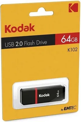 Zdjęcie produktu dla Kodak Classic K102, 64 GB, USB Typu-A, 2.0, 15 MB/s, Pokrywka, Czarny, Czerwony